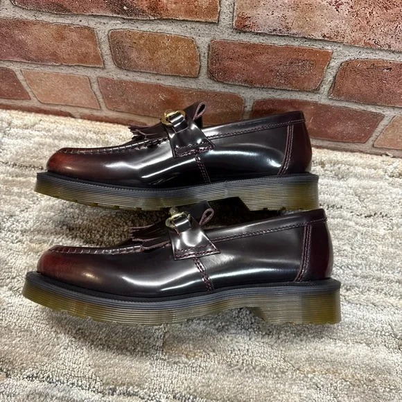 Dr martens Adrian snaffle leather cherry red loafers women Sz 7 - Picture 9 of 14